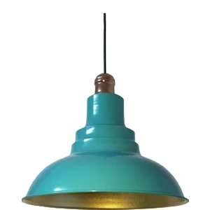 Rys Tasarım Rys Retro Metal Turkuaz Mavi Bakır Duylu Dekoratif Rustik Metal Sarkıt Avize Çap:30 cm