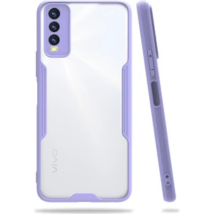 Kzy Vivo Y20 Kılıf Kamera Korumalı Colorful Kapak - Lila