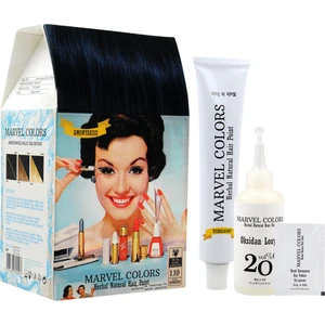 Marvel Colors Herbal Naturel Hair Saç Boyası 1.10 Mavi Siyah
