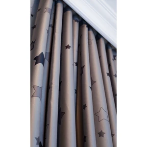 Ne Bumu Blackout Gri Yıldızlı Büzgülü Karartma Perde