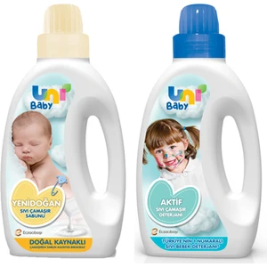 Uni Baby Sıvı Çamaşır Deterjanı 1500 ml + Çamaşır Sabunu 1500 ml