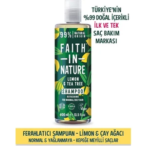 Faith In Nature %99 Doğal Içerikli Ferahlatıcı Şampuan- Normal&yağlanmaya-Kepeğe Meyilli Saçlar Için Limon&çay Ağacı