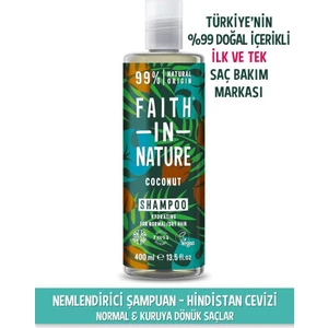 Faith In Nature %99 Doğal Içerikli Nemlendirici Şampuan- Normal&kuruya Dönük Saçlar Için Hindistan Cevizi