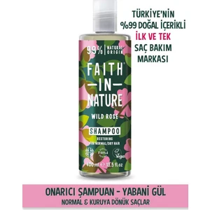 Faith In Nature %99 Doğal Içerikli Onarıcı Şampuan- Normal&kuruya Dönük Saçlar Için Yabani Gül