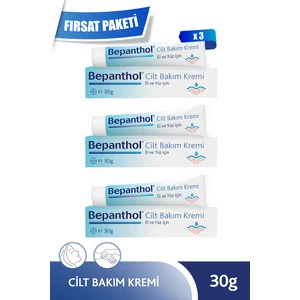 3'lü Bepanthol Cilt Bakım Kremi 30 G +30 G+30 G
