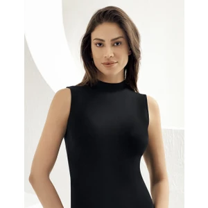 Likralı Kolsuz Balıkçı Yaka Atlet Siyah MB1009