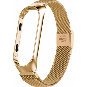 Xiaomi Mi Band 5 Kordon Clipsli Hasır Metal Kordon Krd-06 Gold