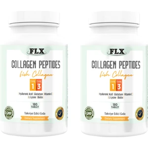 Collagen Vitamin C Biotin Hyaluronik Asit Tip 1-3 Balık Kollajen 180 Tablet x 2 Kutu