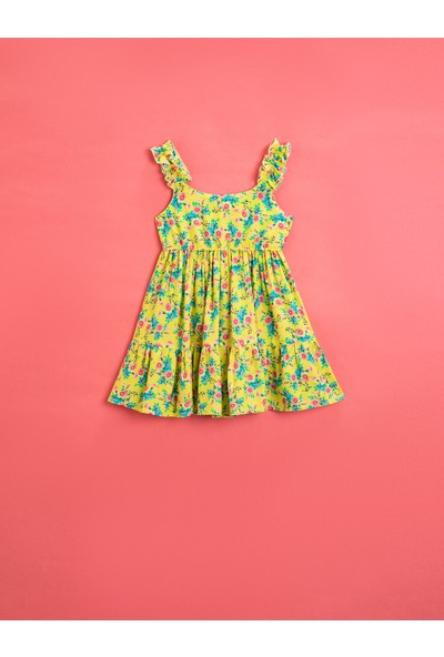 Koton Kız Bebek Çiçekli Yazlık Elbise Firfirli