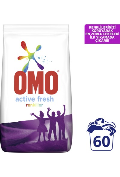 Omo Active Fresh Toz Çamaşır Deterjanı Renkliler İçin 9 KG 60 Yıkama