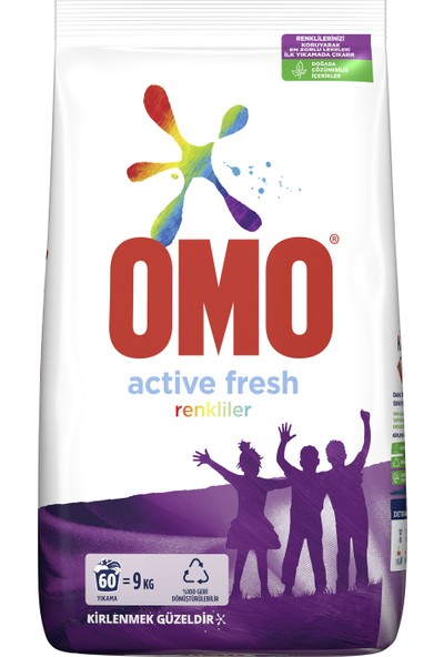 Omo Active Fresh Toz Çamaşır Deterjanı Renkliler İçin 9 KG 60 Yıkama