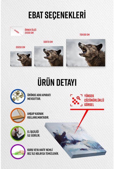 Gıftdeco Vahşi Kurt | Tuval Kanvas Tablo