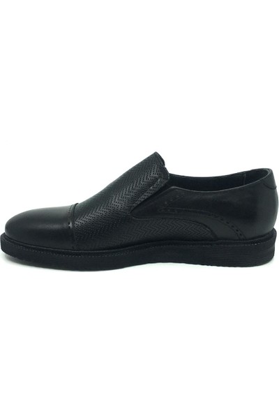 Üçlü %100 Deri Erkek Mevsimlik Günlük Rahat Klasik Ayakkabı 43 Siyah