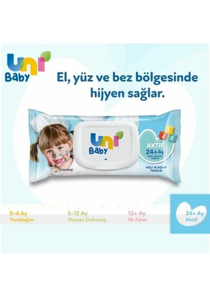 Aktif 24+Ay Islak Mendil 90 Yapraklı 15 Paket