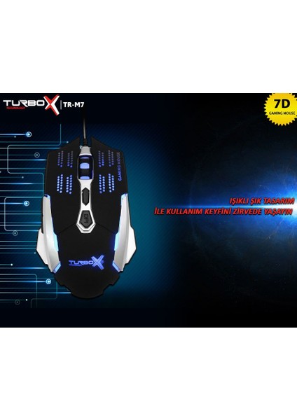 WaspArmor TR-X7 3200Dpi Usb Kablolu Gümüş Gri/Siyah Gaming Optik Mouse