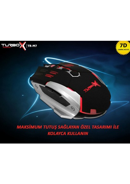 WaspArmor TR-X7 3200Dpi Usb Kablolu Gümüş Gri/Siyah Gaming Optik Mouse