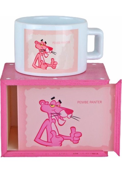 Pembe Panter Ahşap Doğal Kutulu Kupa