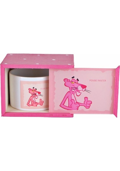 Pembe Panter Ahşap Doğal Kutulu Kupa
