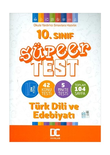 10.sınıf Türk Dili ve Edebiyatı Süper Test Çek Kopar Doğru Cevap Yayınları