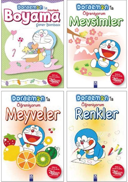 Doraemon’la Öğreniyorum Çıkartmalı Boyama Set - 4 Kitap