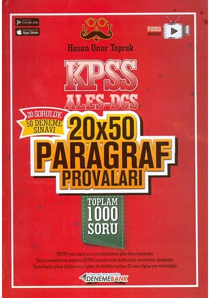 DenemeBank 20X50 Paragraf Provaları Kpss Dgs Ales Denemebank