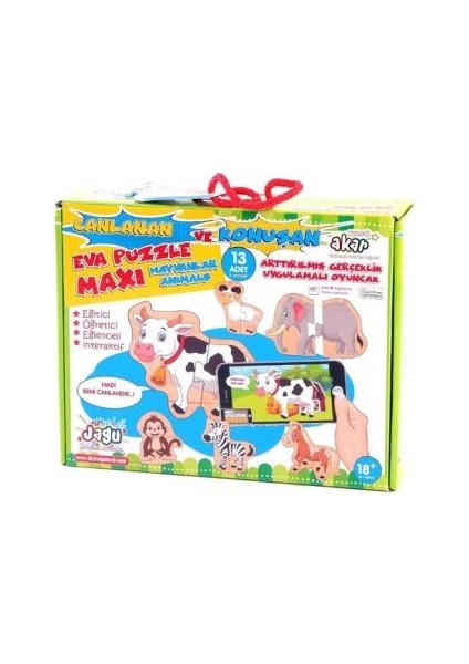 Maxi Konuşan Puzzle 2 Parçalı Hayvanlar - Akar Oyuncak