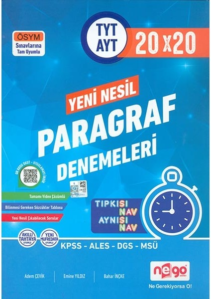 Yeni Nesil 20X20 Paragraf Denemeleri Nego Yayınları