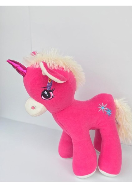 Peluş Boynuzlu At Pony Unicorn Pembe 53 cm