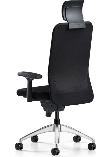 Comfy Başlıklı Çalışma Koltuğu | 3D Kol | Krom Ayak | Siyah