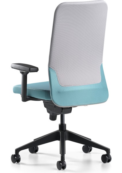 Comfy Çalışma Koltuğu | 3D Kol | Plastik Ayak | Gri/mint Yeşili