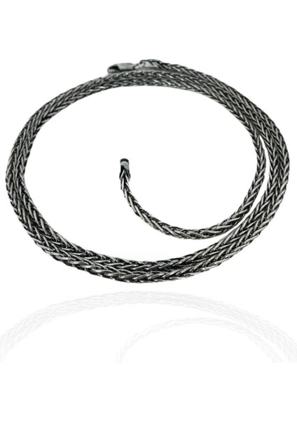 925 Gümüş Tilki Kuyruğu 60 cm 3.2 mm Erkek Zinciri Kolye