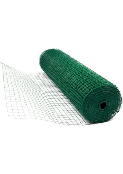 Çit - Kafes - Kümes Teli Yükseklik 100 cm 12X12 mm Pvc Kaplı Yeşil 25 M