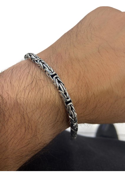 5 mm 27 gr Kalın Kusursuz Kral Zinciri 925 Gümüş Bileklik modelleri
