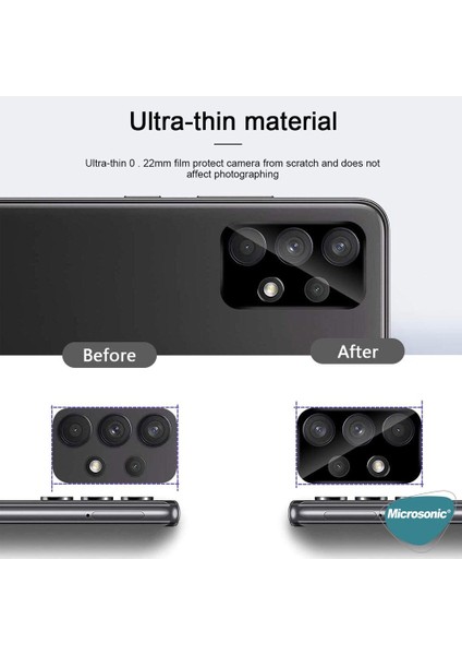 Samsung Galaxy A72 Kamera Lens Koruma Camı V2 Siyah