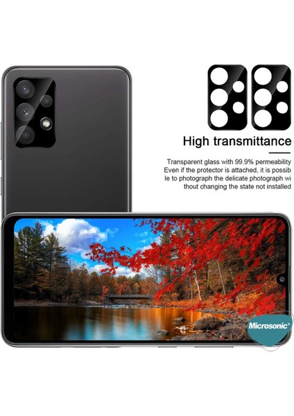 Samsung Galaxy A72 Kamera Lens Koruma Camı V2 Siyah