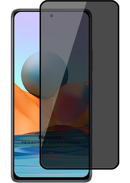 Xiaomi Redmi Note 10 5g Privacy 5d Gizlilik Filtreli Cam Ekran Koruyucu Siyah
