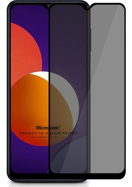 Samsung Galaxy M12 Privacy 5d Gizlilik Filtreli Cam Ekran Koruyucu Siyah