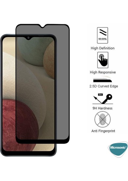 Samsung Galaxy M12 Privacy 5d Gizlilik Filtreli Cam Ekran Koruyucu Siyah modelleri