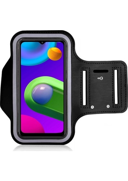 Samsung Galaxy M02 Kılıf Kol Bandı Spor Koşu Bisiklet Fitness Telefon Kılıfı 6.5"