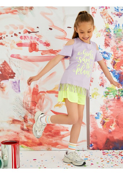 Kız Çocuk Belden Bağlamalı Şort