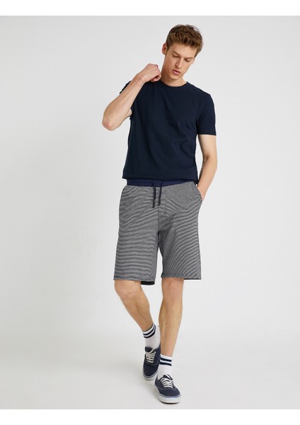Erkek Çizgili Bermuda Şort Belden Baglamali Cepli Pamuklu fiyatları