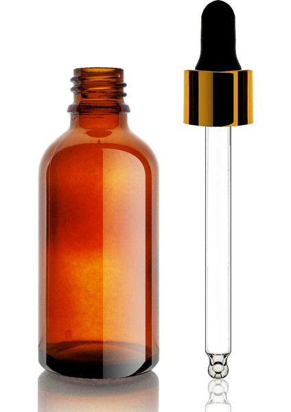 50 Ml Cam Damlalıklı Amber Şişe - 10 Adet