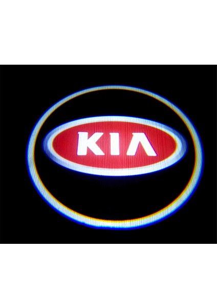 Kia Araçlar Için Pilli Yapıştırmalı Kapı Altı LED Hayalet Logo Kutu Içeriği 2 Adet