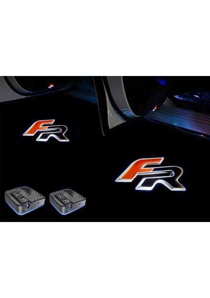 Seat Fr Kapı Altı LED Logo Projektör Kutu Içeriği 2 Adet + Markanıza Özel Karbon Kapı Eşiği