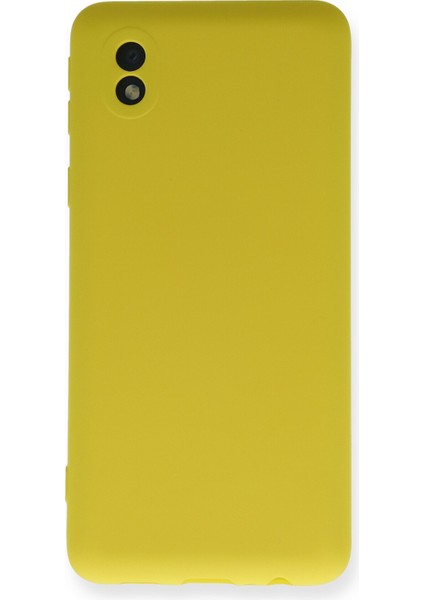 Samsung Galaxy A01 Core Kılıf Nano Içi Kadife Silikon - Sarı
