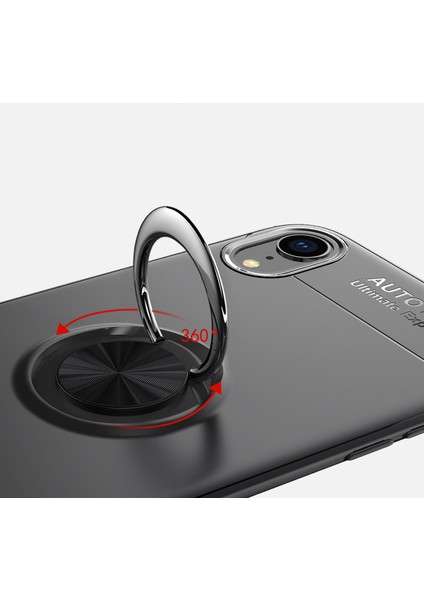 Samsung Galaxy A01 Core Kılıf Yüzüklü Silikon Range - Siyah-Mavi