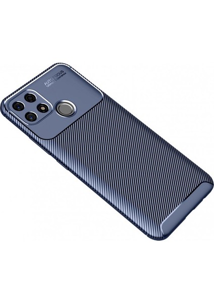Oppo A15 Kılıf Karbon Dokulu Silikon - Lacivert fiyatları