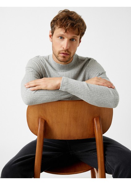 Fitilli Kazak Dik Yaka Pamuklu