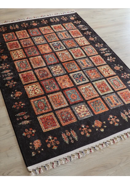 Arte Halı Dekoratif Örgü Saçaklı Salon Halısı Makinada Yıkanabilir Kaymaz Taban Kilim Koridor Yolluk