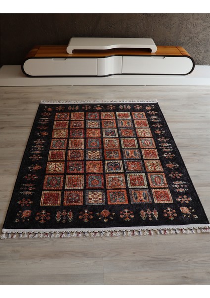 Arte Halı Dekoratif Örgü Saçaklı Salon Halısı Makinada Yıkanabilir Kaymaz Taban Kilim Koridor Yolluk